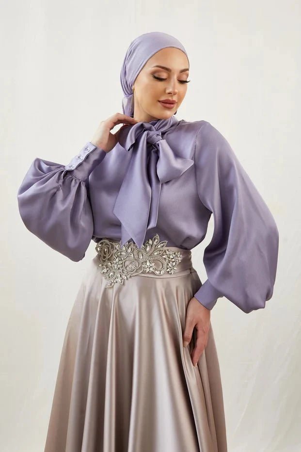 Mina Tesettür Takım - Lila - FioraofDress - tesettur - abiye - 42 - hijab - evening - dress