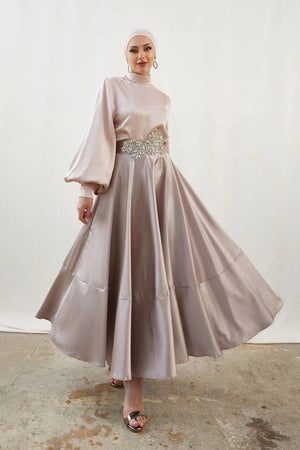 Mina Tesettür Takım - Pudra - FioraofDress - tesettur - abiye - 42 - Pudra - hijab - evening - dress