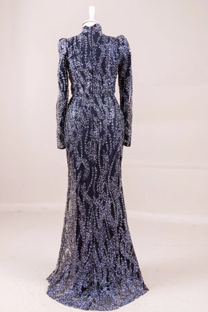 Najma Tesettür Abiye - FioraofDress - tesettur - abiye - LACİVERT - 36 - hijab - evening - dress