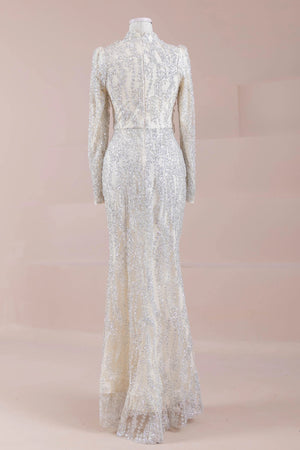 Najma Tesettür Abiye - FioraofDress - tesettur - abiye - krem - 36 - hijab - evening - dress