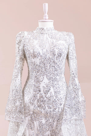 Nouria Tesettür Abiye - FioraofDress - tesettur - abiye - Beyaz - 36 - hijab - evening - dress