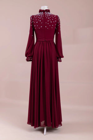 Nova Teseetür Abiye - FioraofDress - tesettur - abiye - BORDO - 38 - hijab - evening - dress