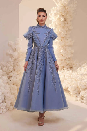 Queen Tesettür Abiye - FioraofDress - tesettur - abiye - indigo - 38 - hijab - evening - dress