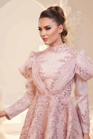 Queen Tesettür Abiye - FioraofDress - tesettur - abiye - Pudra - 38 - hijab - evening - dress