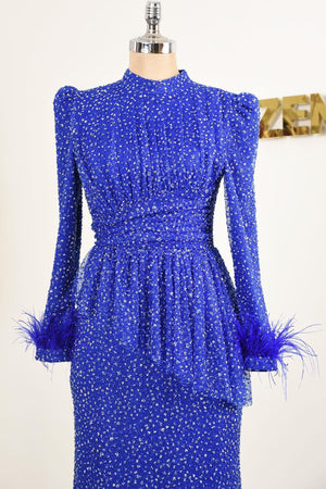 Rachelle Tesettür Abiye - FioraofDress - tesettur - abiye - SAX - 38 - hijab - evening - dress