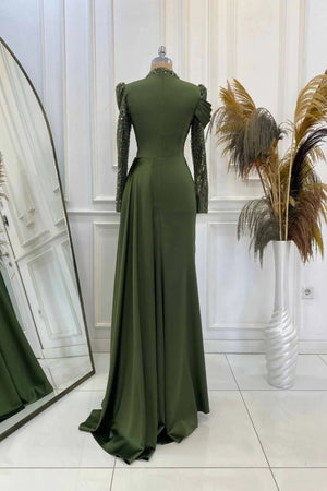 Raissa Tesettür Abiye - FioraofDress - tesettur - abiye - HAKİ - 38 - hijab - evening - dress