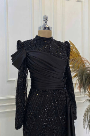 Raissa Tesettür Abiye - FioraofDress - tesettur - abiye - SİYAH - 38 - hijab - evening - dress