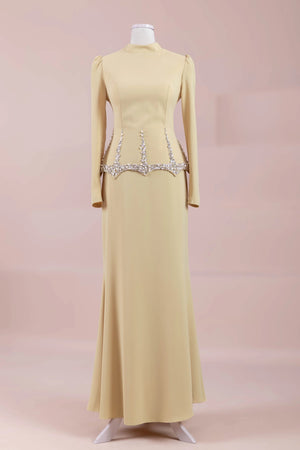 Ranya Tesettür Abiye - FioraofDress - tesettur - abiye - Safran - 38 - hijab - evening - dress