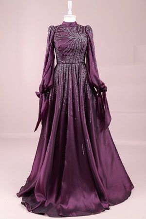 Royale Tesettür Abiye - FioraofDress - tesettur - abiye - Mürdüm - 36 - hijab - evening - dress