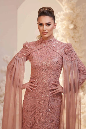 Sabrina Tesettür Abiye - FioraofDress - tesettur - abiye - Gül Kurusu - 38 - hijab - evening - dress