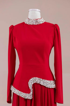 Selva Tesettür Abiye - FioraofDress - tesettur - abiye - Kırmızı - 38 - hijab - evening - dress