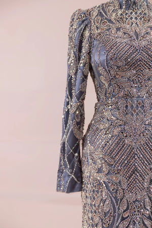 Sena Tesettür Abiye - FioraofDress - tesettur - abiye - Antrasit - 38 - hijab - evening - dress