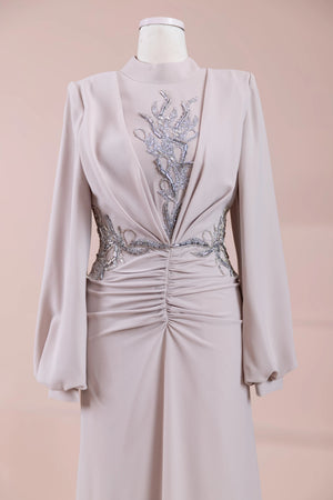 Siva Tesettür Abiye - FioraofDress - tesettur - abiye - BEJ - 38 - hijab - evening - dress