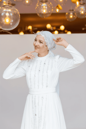 Smile Tesettür Abiye - FioraofDress - tesettur - abiye - 44 - Ekru - hijab - evening - dress