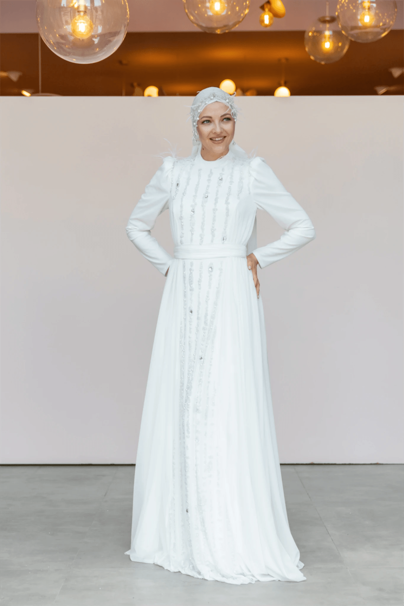 Smile Tesettür Abiye - FioraofDress - tesettur - abiye - 44 - Ekru - hijab - evening - dress