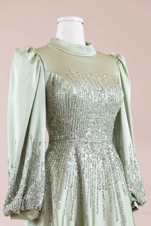 Su Abiye - FioraofDress - tesettur - abiye - 38 - mint - hijab - evening - dress