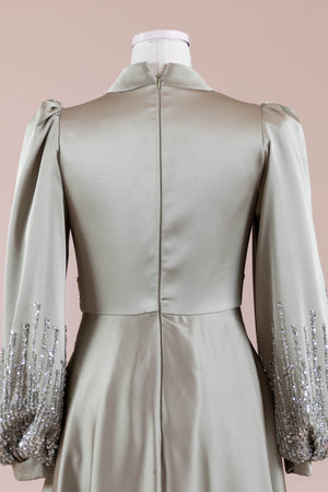 Su Abiye - FioraofDress - tesettur - abiye - 38 - Yağ Yeşili - hijab - evening - dress