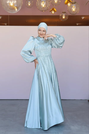 Su Abiye - FioraofDress - tesettur - abiye - 38 - Bebe Mavisi - hijab - evening - dress