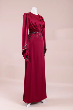 Sue Tesettür Abiye - FioraofDress - tesettur - abiye - BORDO - 38 - hijab - evening - dress