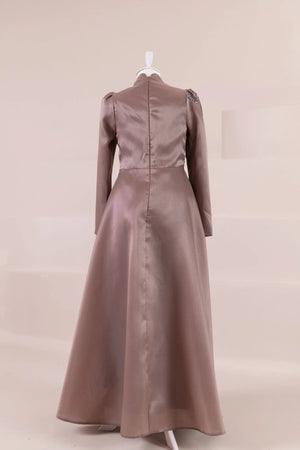 Talia Tesettür Abiye - FioraofDress - tesettur - abiye - Mocha - 38 - hijab - evening - dress