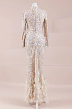 Tira Tesettür Abiye - FioraofDress - tesettur - abiye - BEJ - 38 - hijab - evening - dress