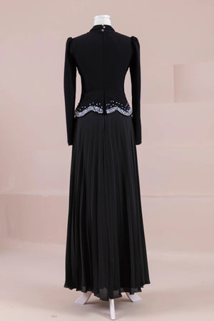 Velor Tesettur Abiye - FioraofDress - tesettur - abiye - Siyahh - 38 - hijab - evening - dress