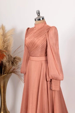 Viktorya Abiye - FioraofDress - tesettur - abiye - 38 - Somon - hijab - evening - dress