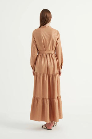 Yakma Desen Elbise - FioraofDress - tesettur - abiye - 42 - Siyahh - hijab - evening - dress