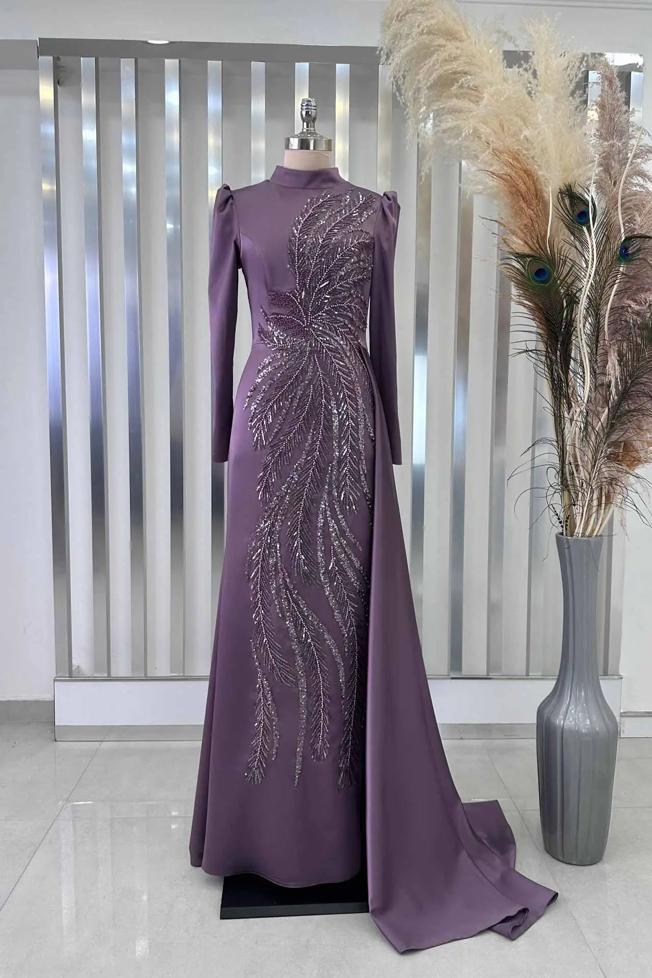 Yaprak Tesettür Abiye - FioraofDress - tesettur - abiye - LİLA - 38 - hijab - evening - dress