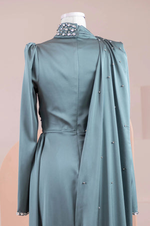 Ziri Tesettür Abiye - FioraofDress - tesettur - abiye - haki - 36 - hijab - evening - dress