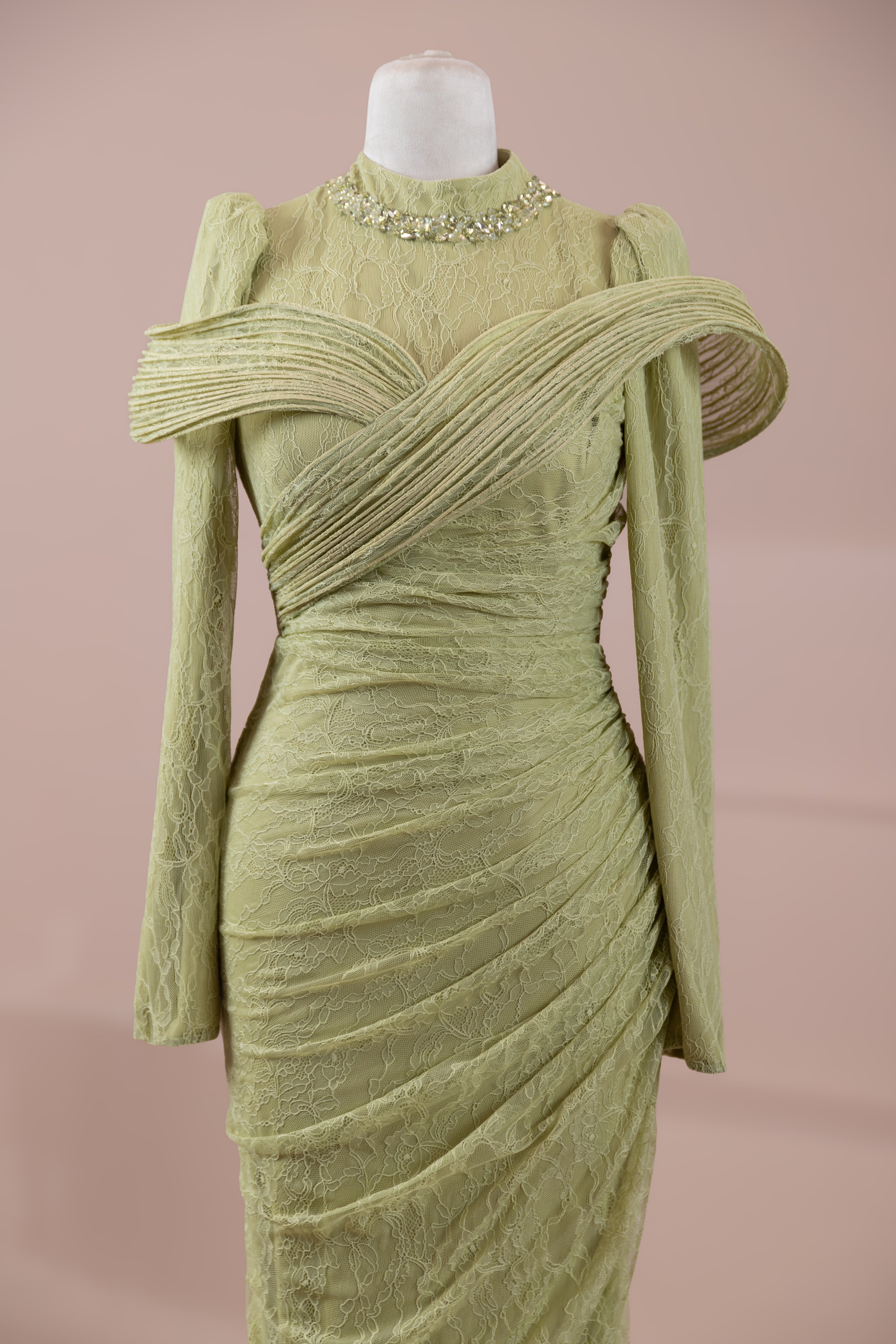 Charm Spitzen-Tesettür-Abendkleid