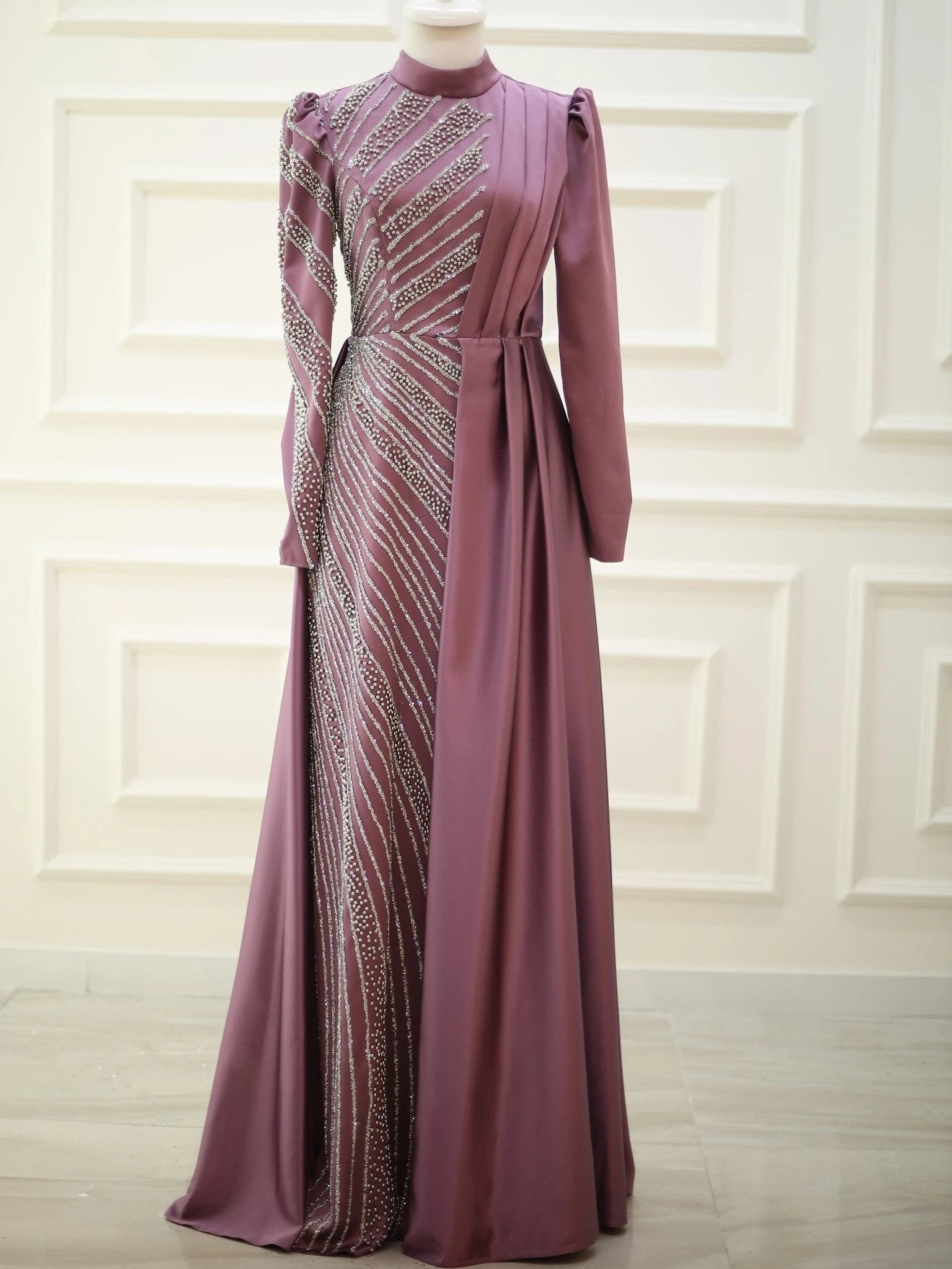 Adel Tesettür Abiye - FioraofDress - tesettur - abiye - Gül Kurusu - 48 - hijab - evening - dress
