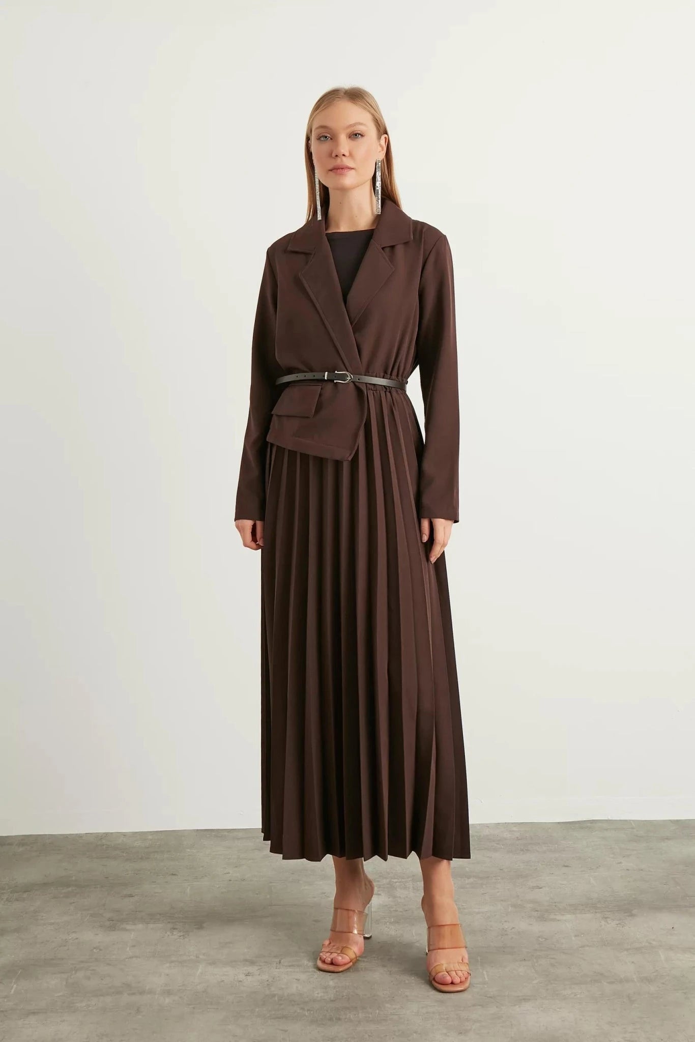 Aden Tesettür Elbise - FioraofDress - tesettur - abiye - 42 - KAHVERENGİ - hijab - evening - dress