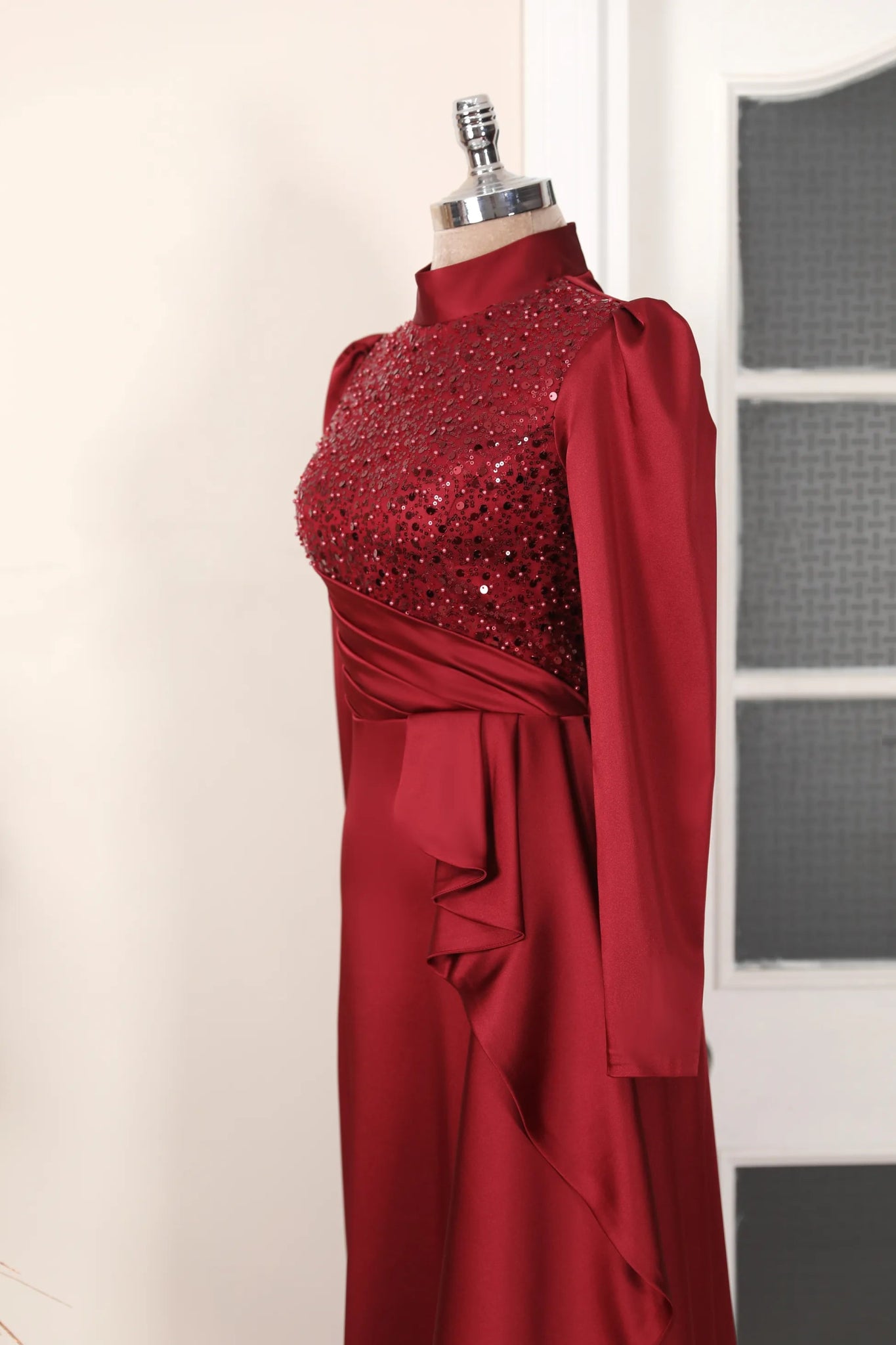 Adriana Abiye - FioraofDress - tesettur - abiye - 38 - Kırmızı - hijab - evening - dress