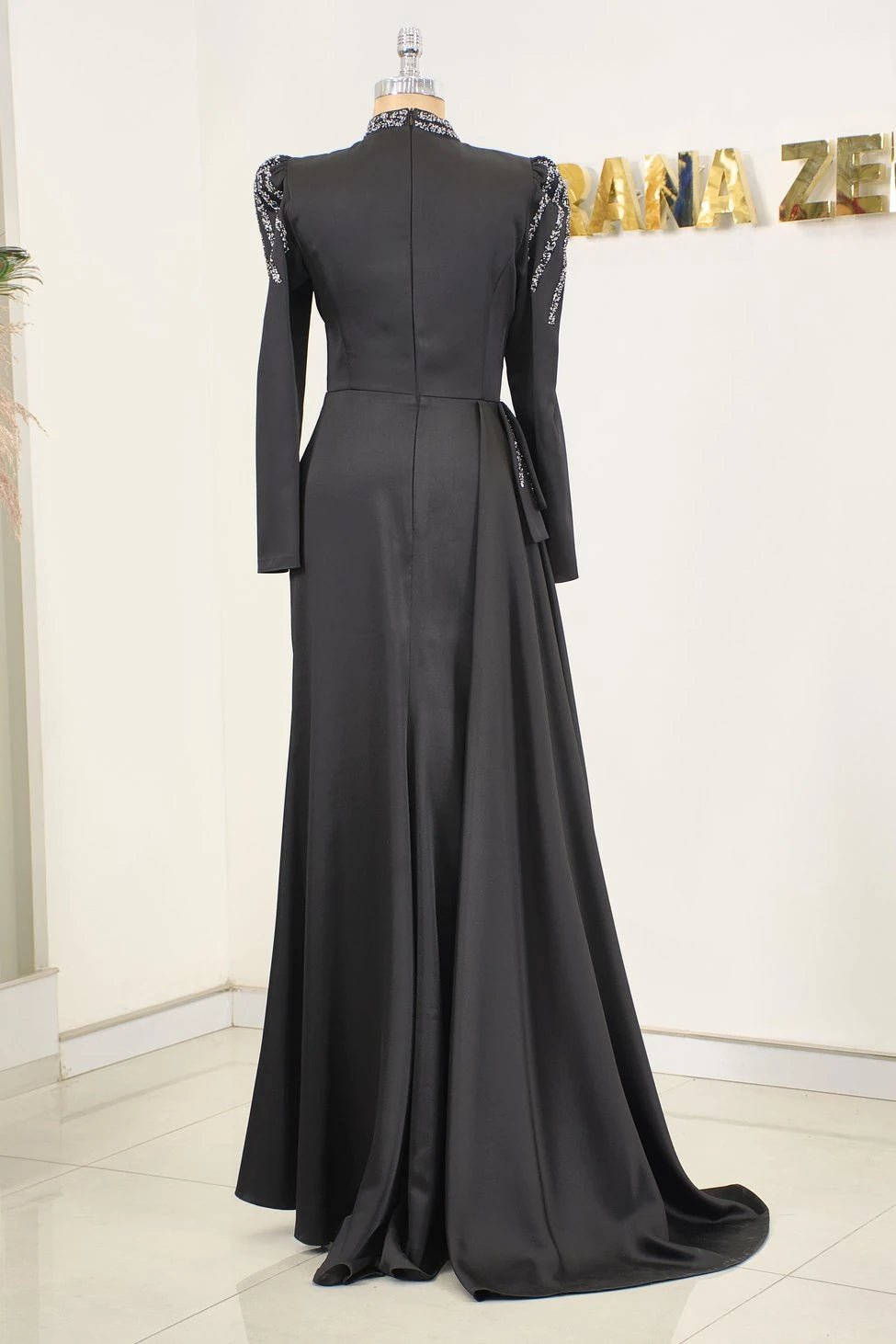 Alina Tesettür Abiye - FioraofDress - tesettur - abiye - 44 - SİYAH - hijab - evening - dress