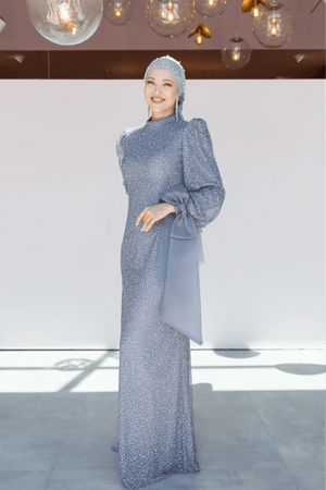 Alina Tesettür Abiye - FioraofDress - tesettur - abiye - 48 - antrasitt - hijab - evening - dress