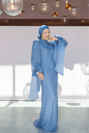 Alina Tesettür Abiye - FioraofDress - tesettur - abiye - 48 - Mavii - hijab - evening - dress