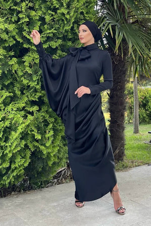 Almira Siyah Tesettür Abiye - FioraofDress - tesettur - abiye - 44 - SİYAH - hijab - evening - dress