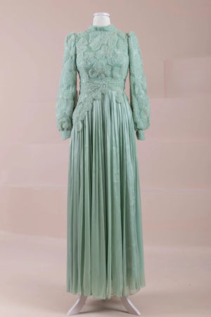 Alora Tesettür Abiye - FioraofDress - tesettur - abiye - mint yeşili - 38 - hijab - evening - dress