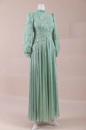 Alora Tesettür Abiye - FioraofDress - tesettur - abiye - mint yeşili - 38 - hijab - evening - dress