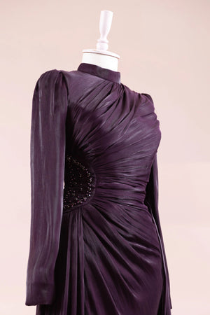 Amaris Tesettür Abiye - FioraofDress - tesettur - abiye - Ametist Moru - 38 - hijab - evening - dress