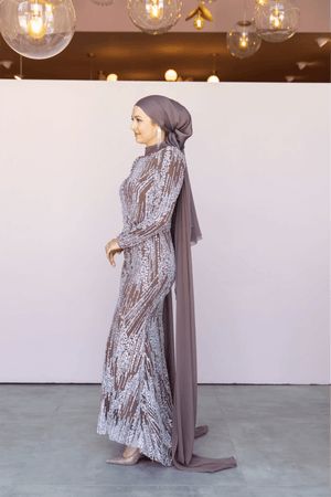 Ambra Tesettür Abiye - FioraofDress - tesettur - abiye - 44 - Kahve - hijab - evening - dress