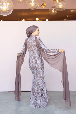 Ambra Tesettür Abiye - FioraofDress - tesettur - abiye - 44 - Kahve - hijab - evening - dress