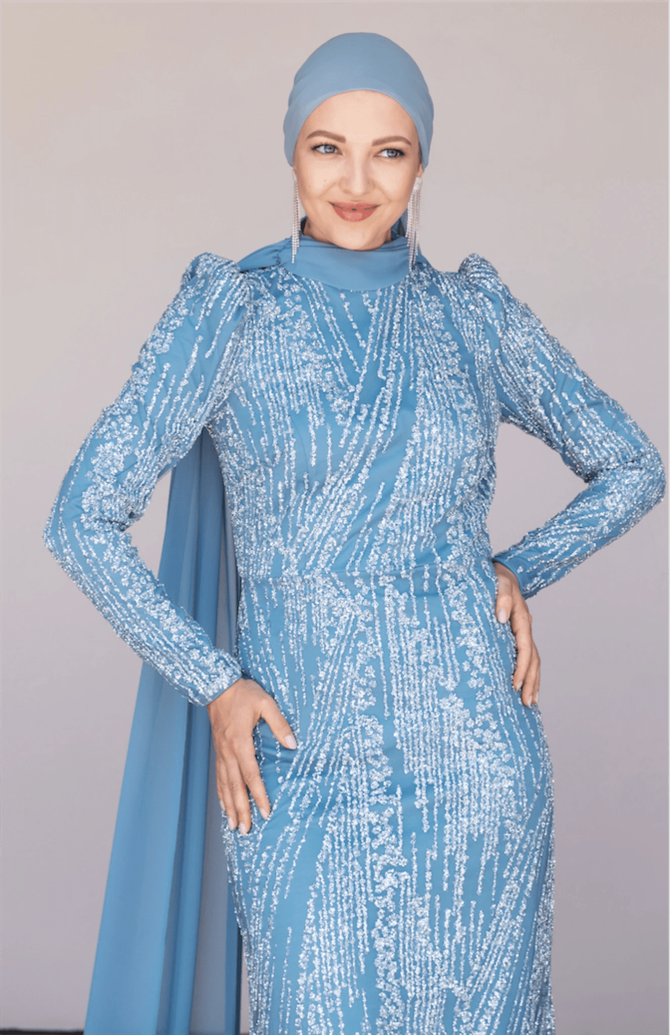 Ambra Tesettür Abiye - FioraofDress - tesettur - abiye - 44 - Mavii - hijab - evening - dress