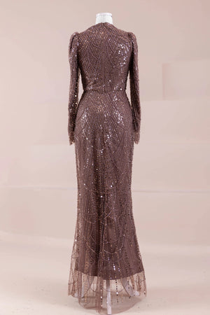 Arde Tesettür Abiye - FioraofDress - tesettur - abiye - Mocha - 38 - hijab - evening - dress