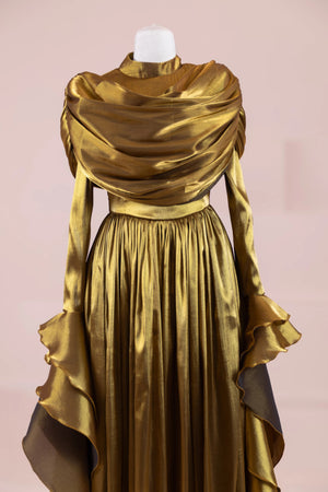 Arvia Tesettür Abiye - FioraofDress - tesettur - abiye - GOLD - 36 - hijab - evening - dress