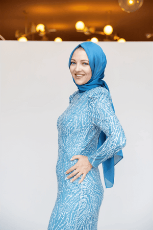 Asilen Tesettür Abiye - FioraofDress - tesettur - abiye - 44 - Mavii - hijab - evening - dress