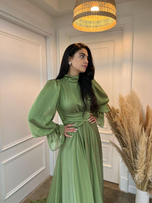 Aurora Tesettür Abiye - FioraofDress - tesettur - abiye - Yağı Yeşil - 36 - hijab - evening - dress