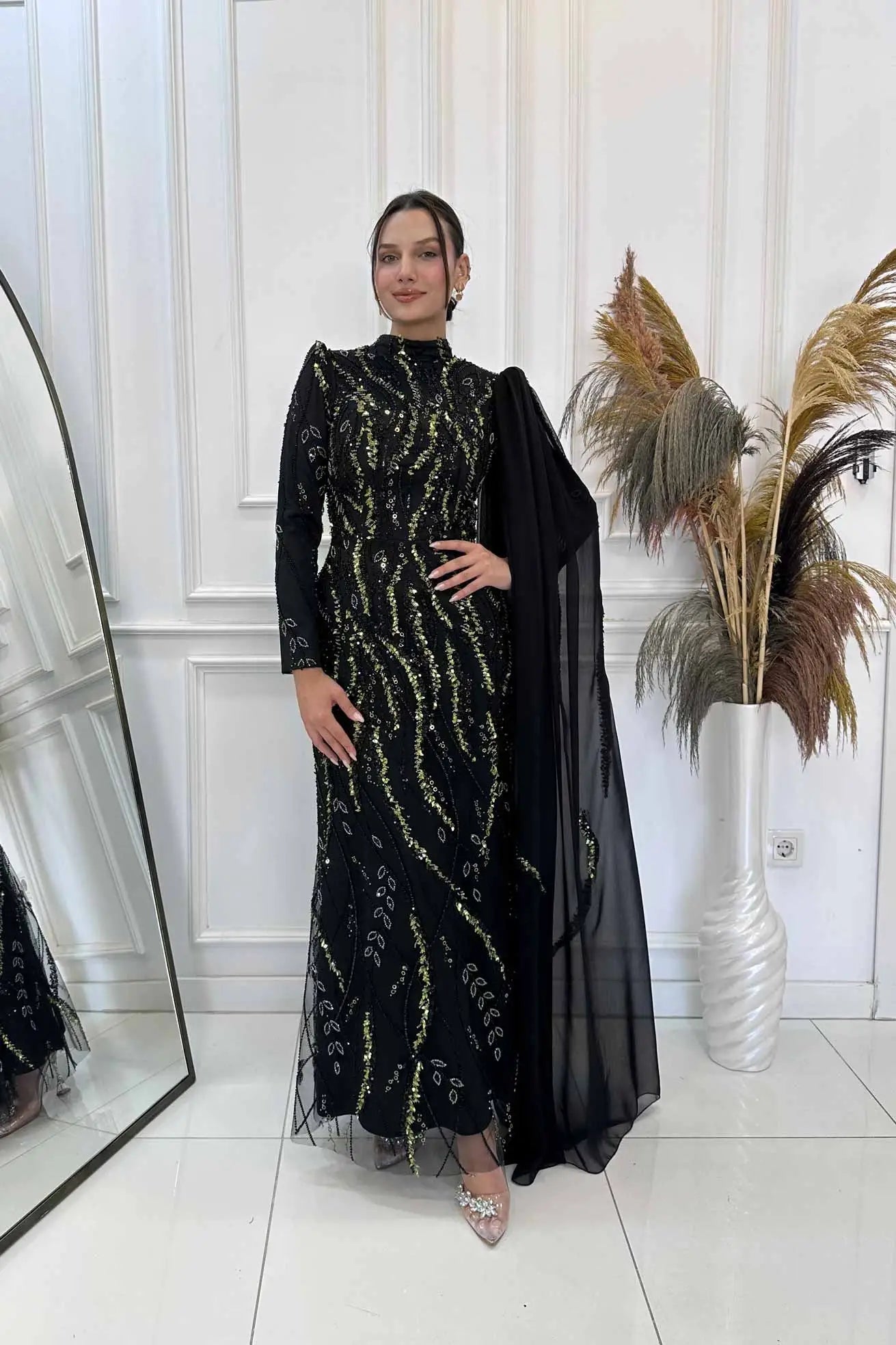 Aybike Tesettür Abiye - FioraofDress - tesettur - abiye - YEŞİL - 38 - hijab - evening - dress