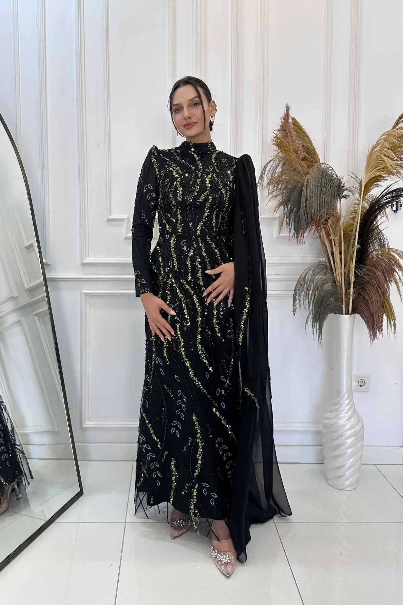 Aybike Tesettür Abiye - FioraofDress - tesettur - abiye - YEŞİL - 38 - hijab - evening - dress